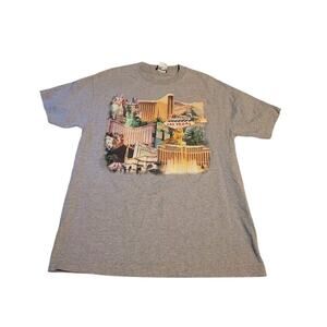 Vintage MGM Mirage Las Vegas T-Shirt Men’s Large Gray Glitter Casino Hotel